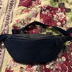 Coach Black Leather Belt Bag